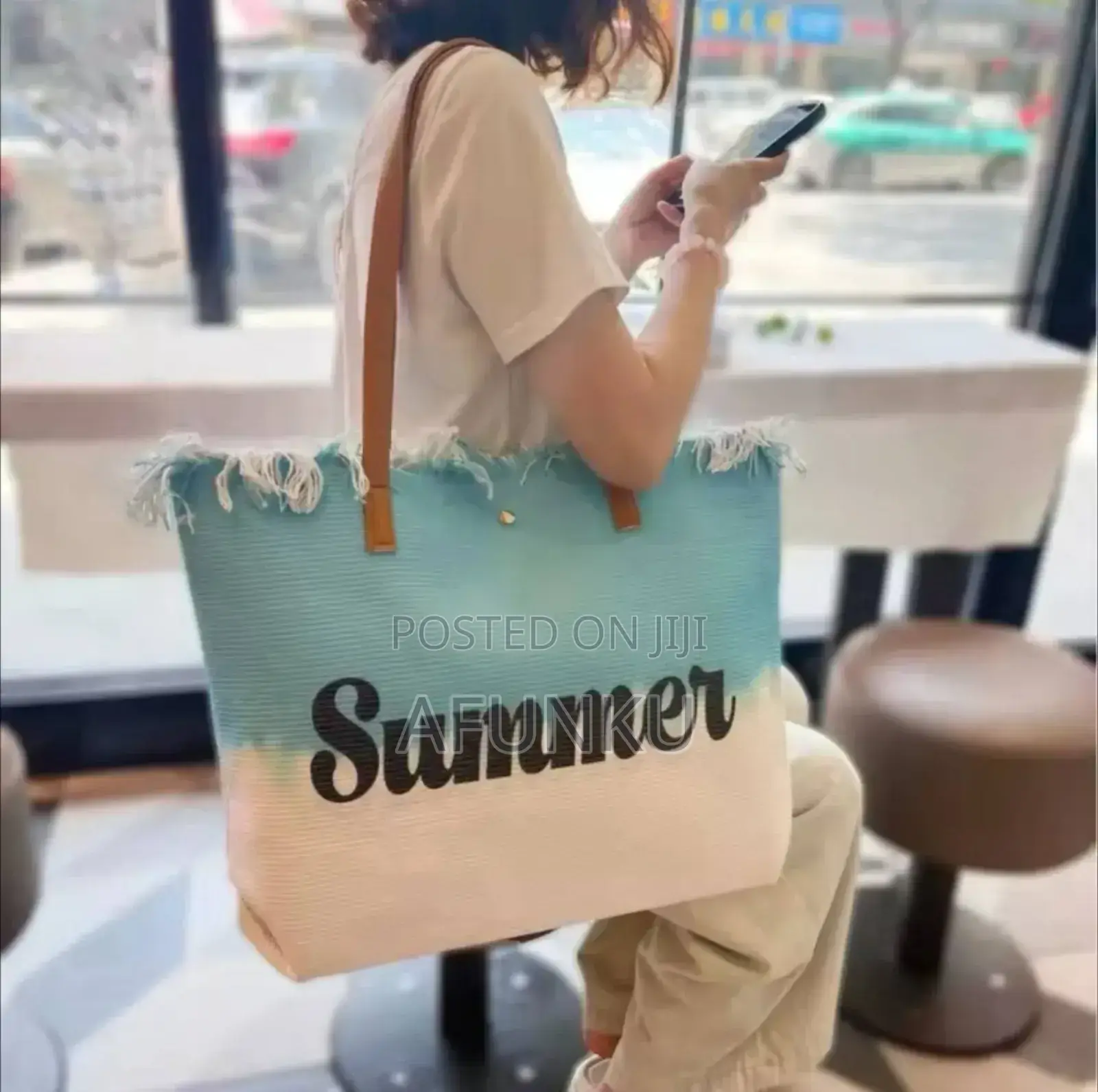 Summer New Canvas Women's Large Capacity Beach Bag