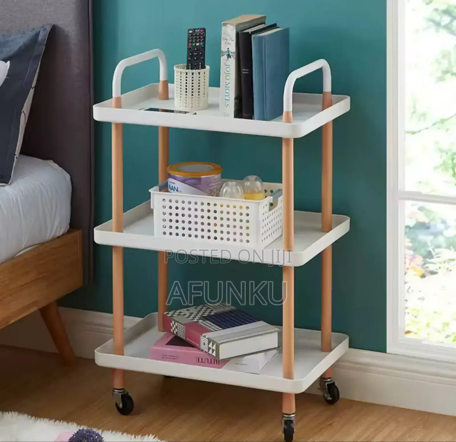 Multi Layer Floor Nordic Minimalist Movable Storage Rack