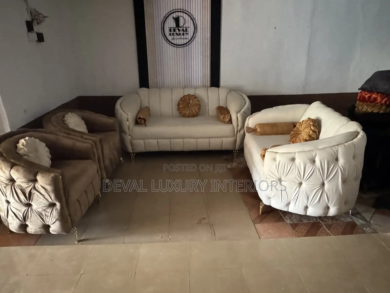 Set of Chair , 3 Seater, 2 Seater 2 Singles, Throw Pillows