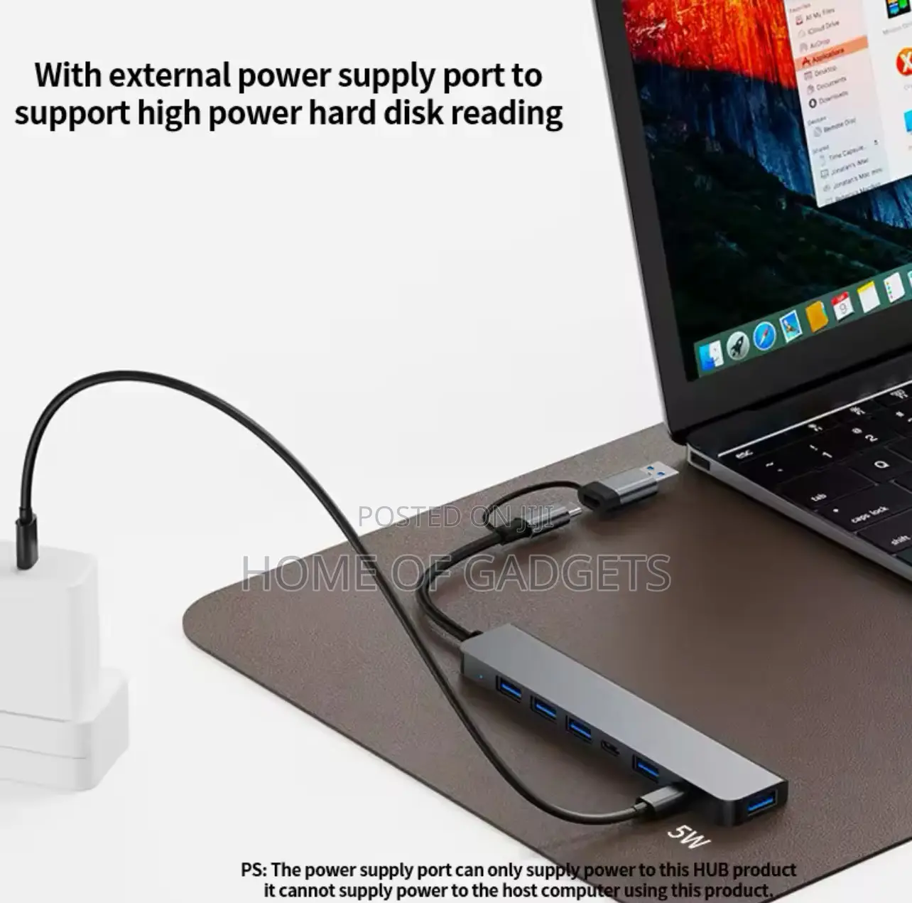 Aluminum 7 in 1 Usb Hub With Type C
