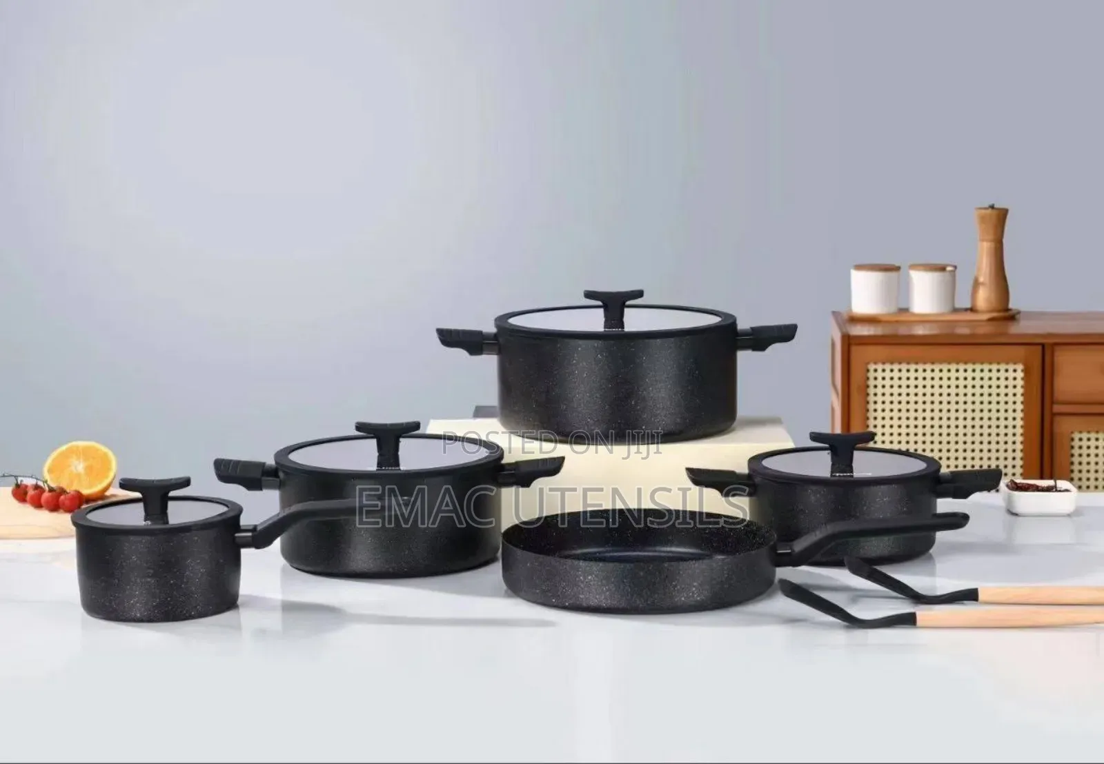 Original 5 Set Granite Cookware Set With Frying Pan