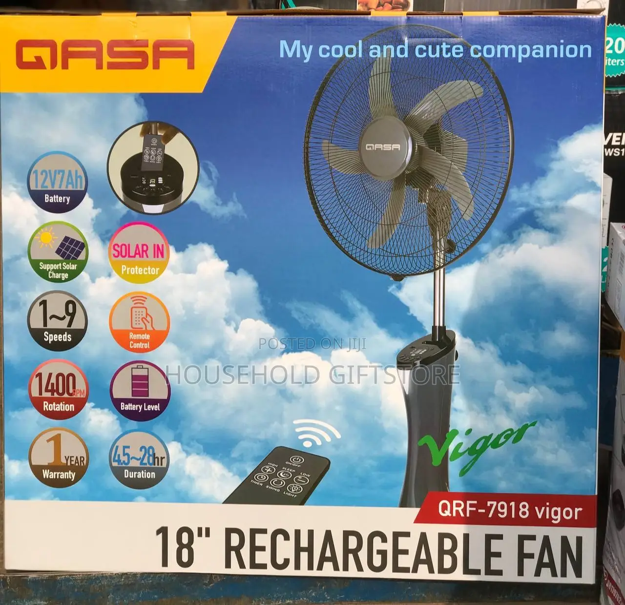 18 Inches Qasa Rechargeable Fan