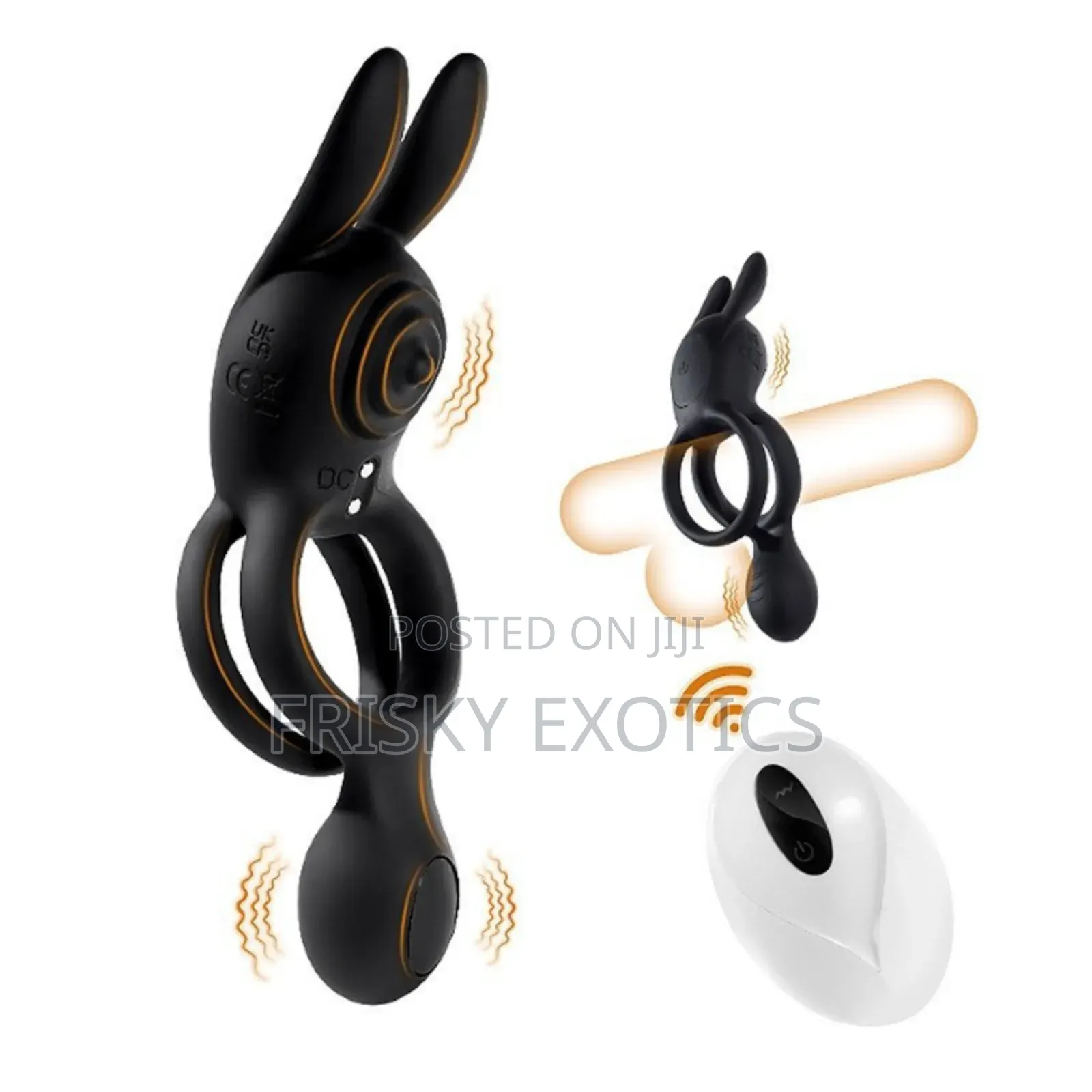 3in1 Rabbit Cock Ring With Clit and Balls Stimulation