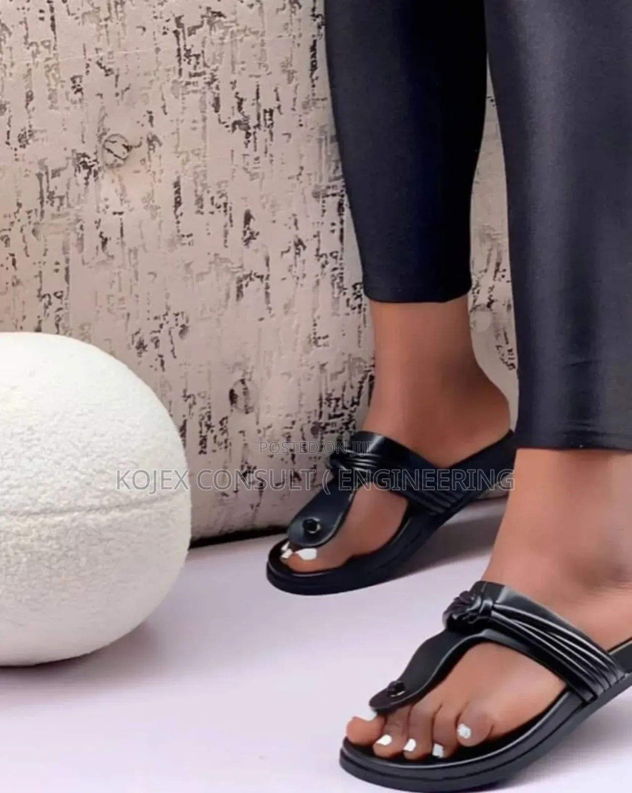 Zara Female Leather Slides