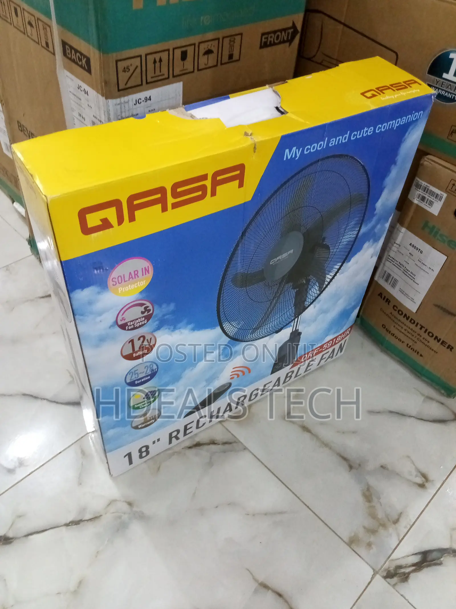 Qasa Adjustable 18" Standing Fan QRF-5918hr - Strong Motor