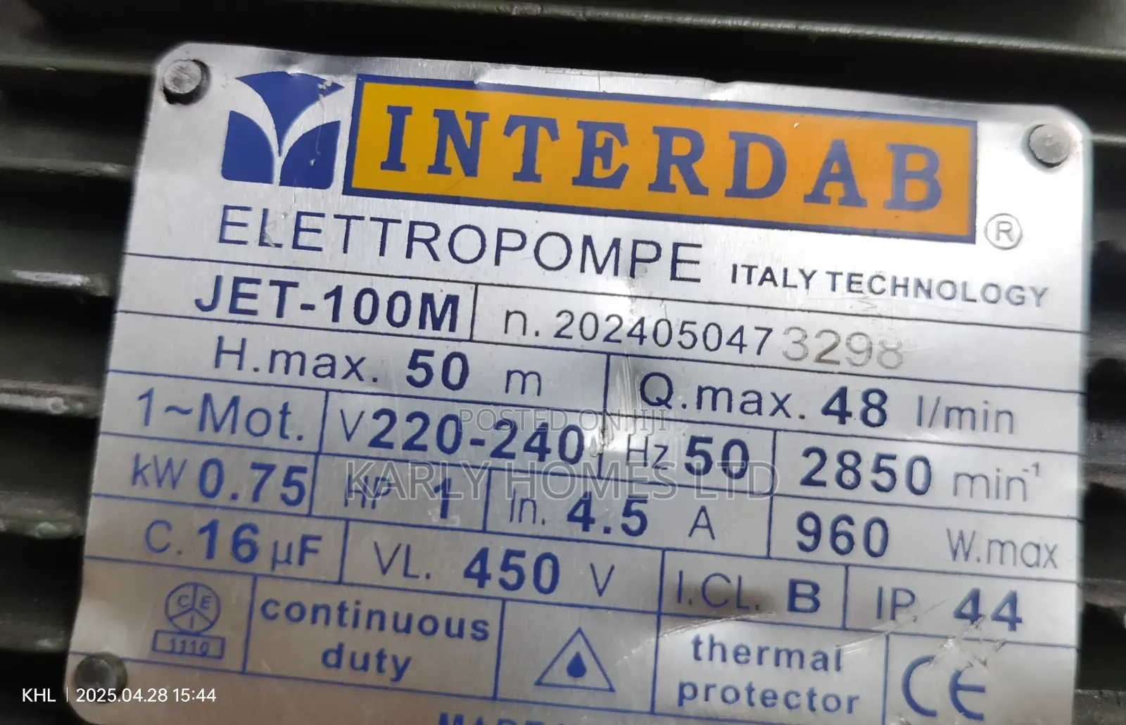 1 HP Surface Pump Copper Coil With Thermostat