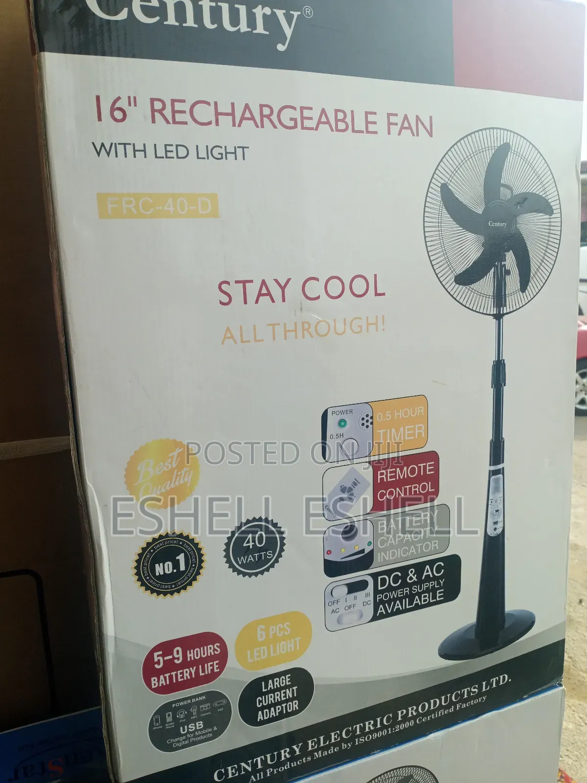 Century 16" Rechargeable Fan