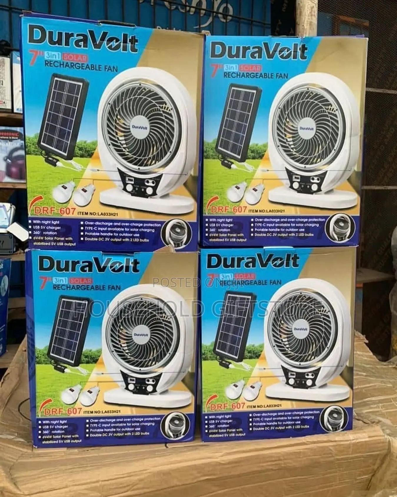 7 Inches 3in1 Duravolt Rechargeable Fan