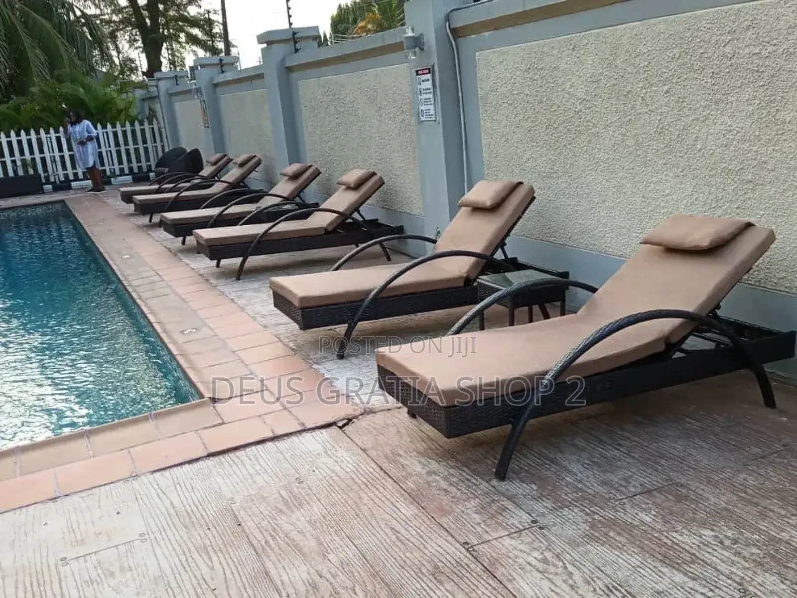 Swimming Pool Bed With Side Stools