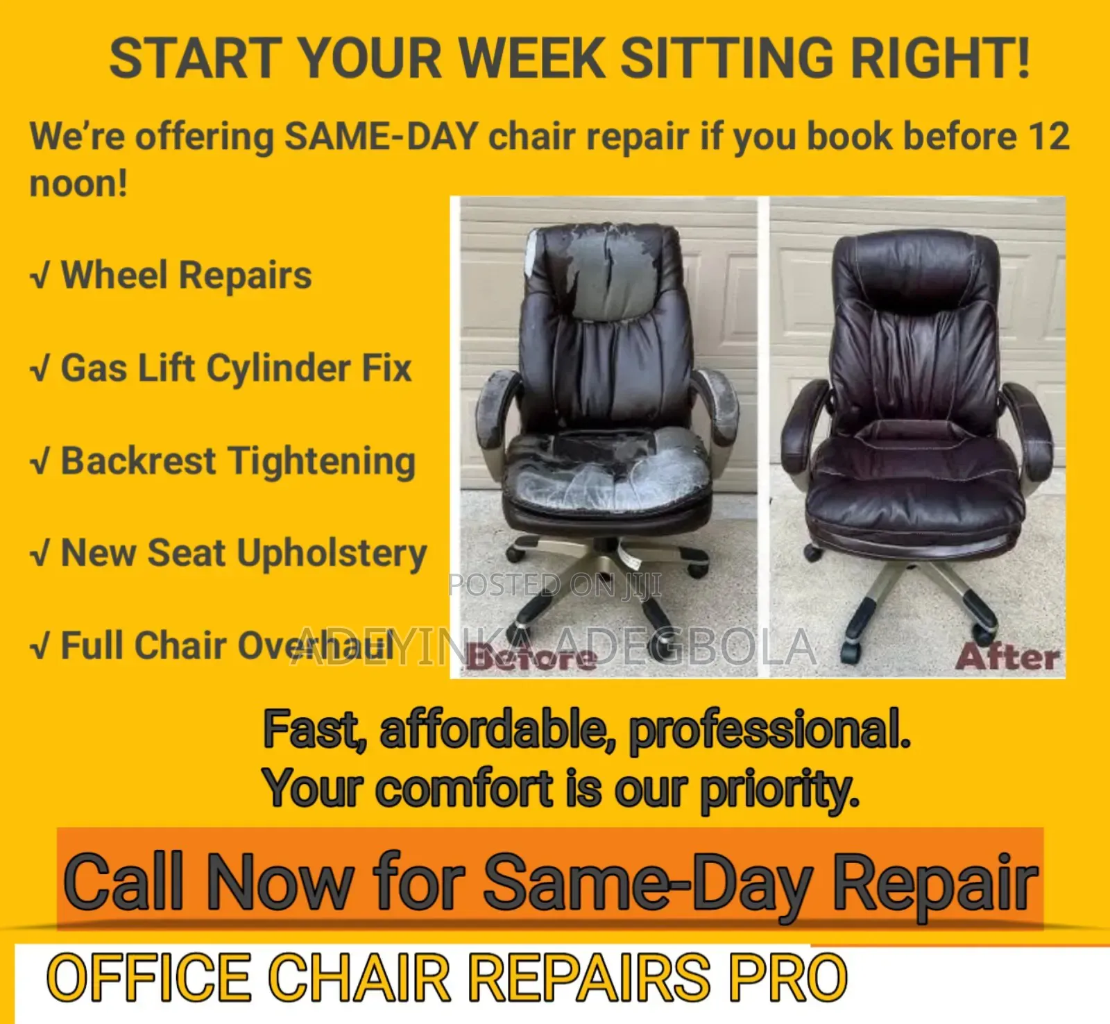 Office Chair Repair | Gas Lift, Wheels, Mechanism Fix