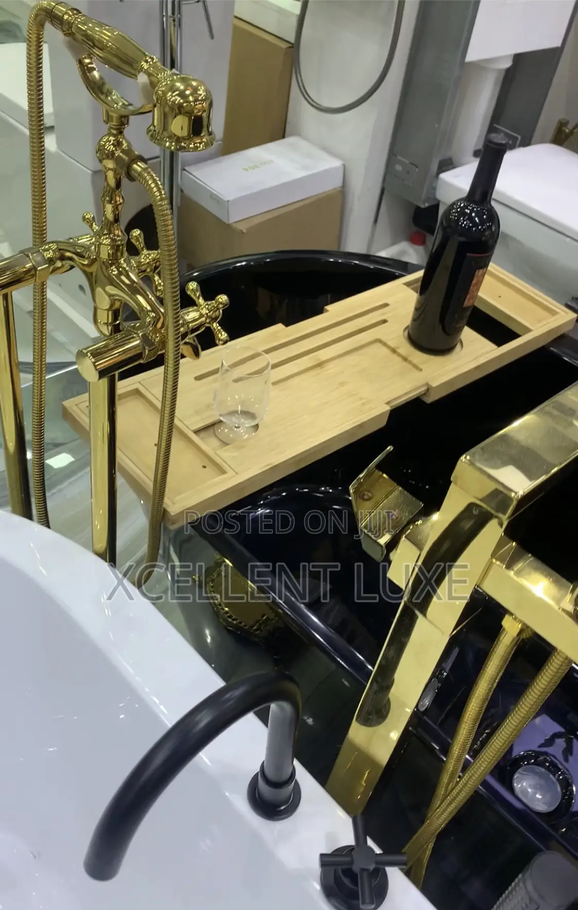 Wooden Bathtub Shelf/Rack and Tray
