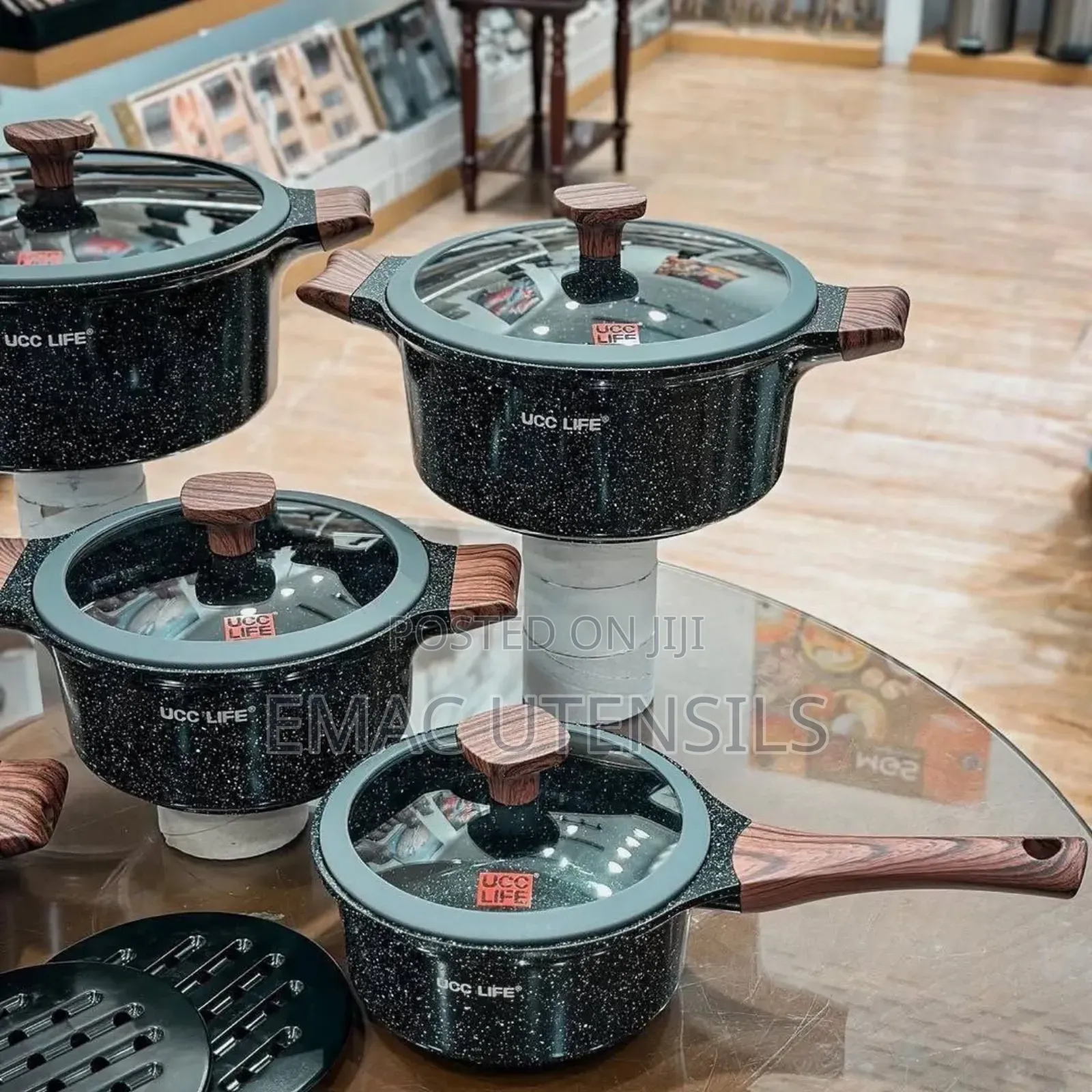 14-Pieces High Quality Marble Granite Cookware Pots/Pans