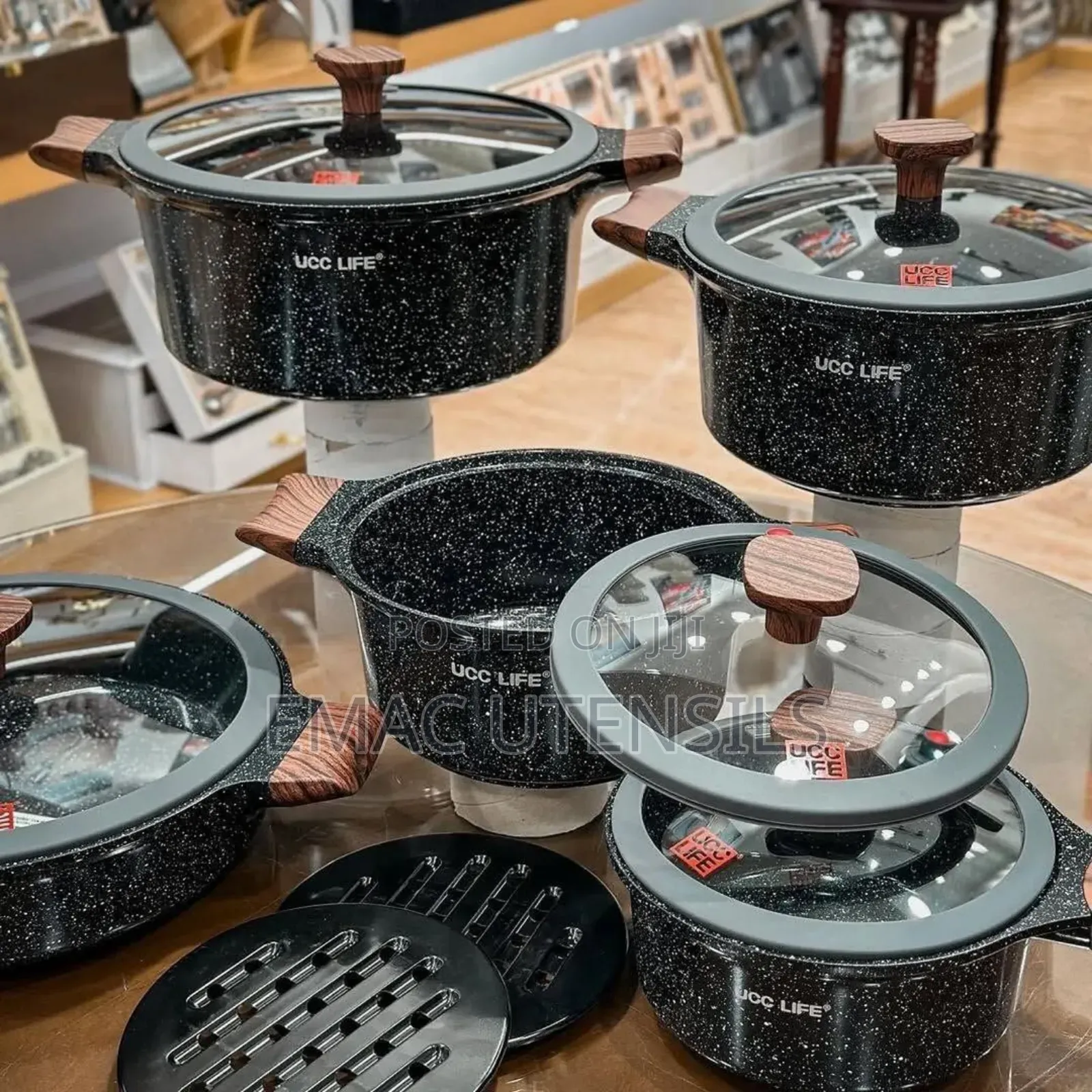 14-Pieces High Quality Marble Granite Cookware Pots/Pans