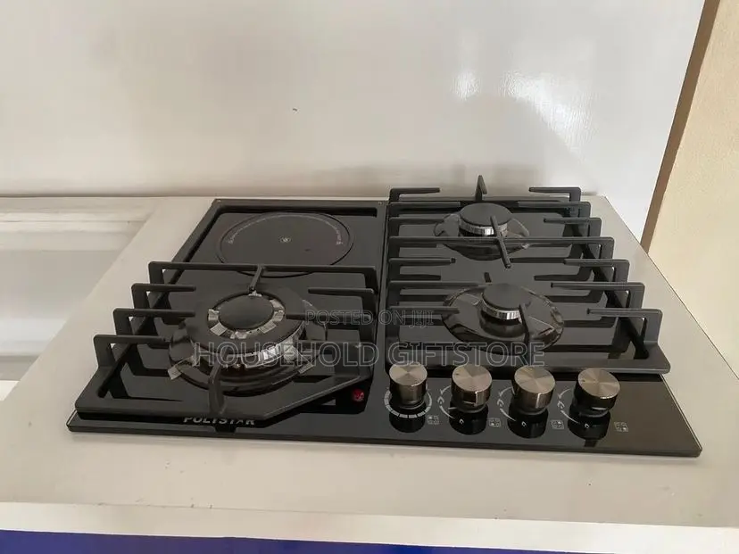 Polystar Inbuilt Gas Cooker With 3burner+ Inverter Hotplate