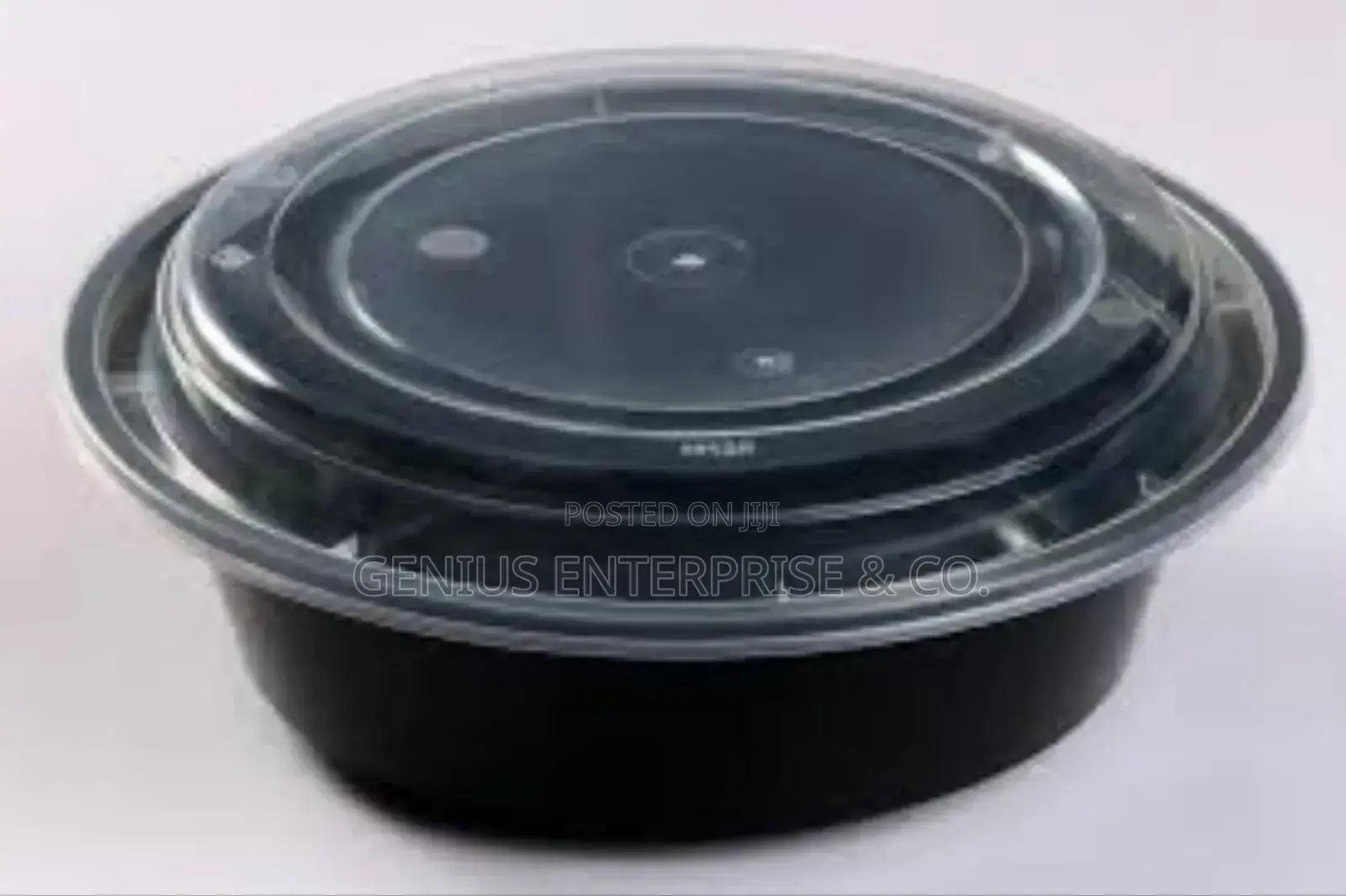 Round Meal Prep Black Colour Container for Food (50pcs)
