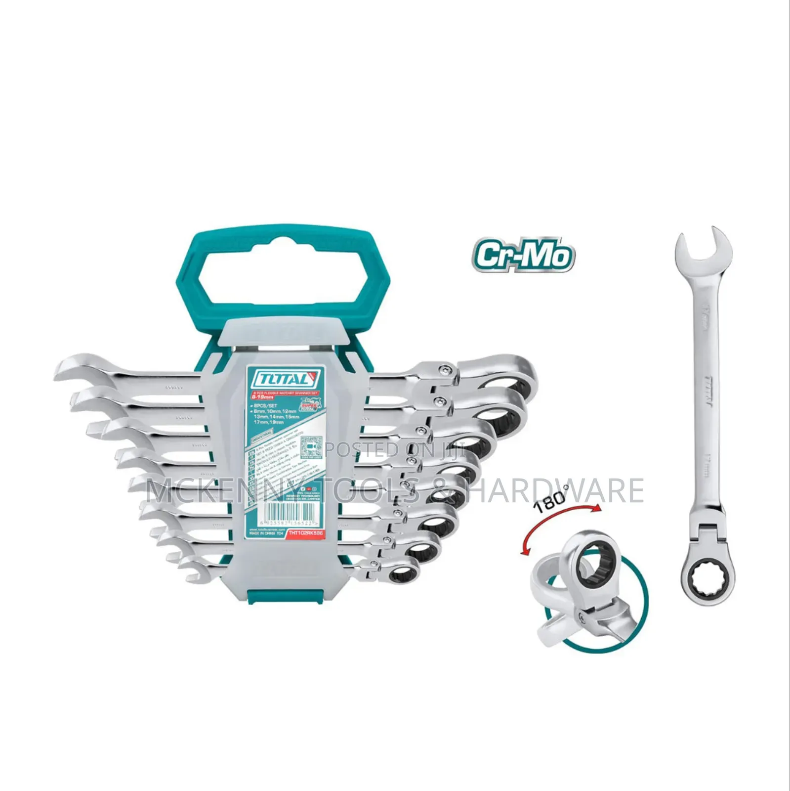 Total Flexible Ratchet Spanner Set - 8pcs - Tht102rk586