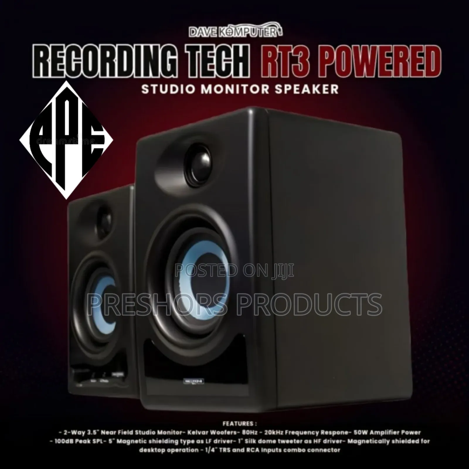 Quality Reference Studio Monitor Speaker With Bluetooth