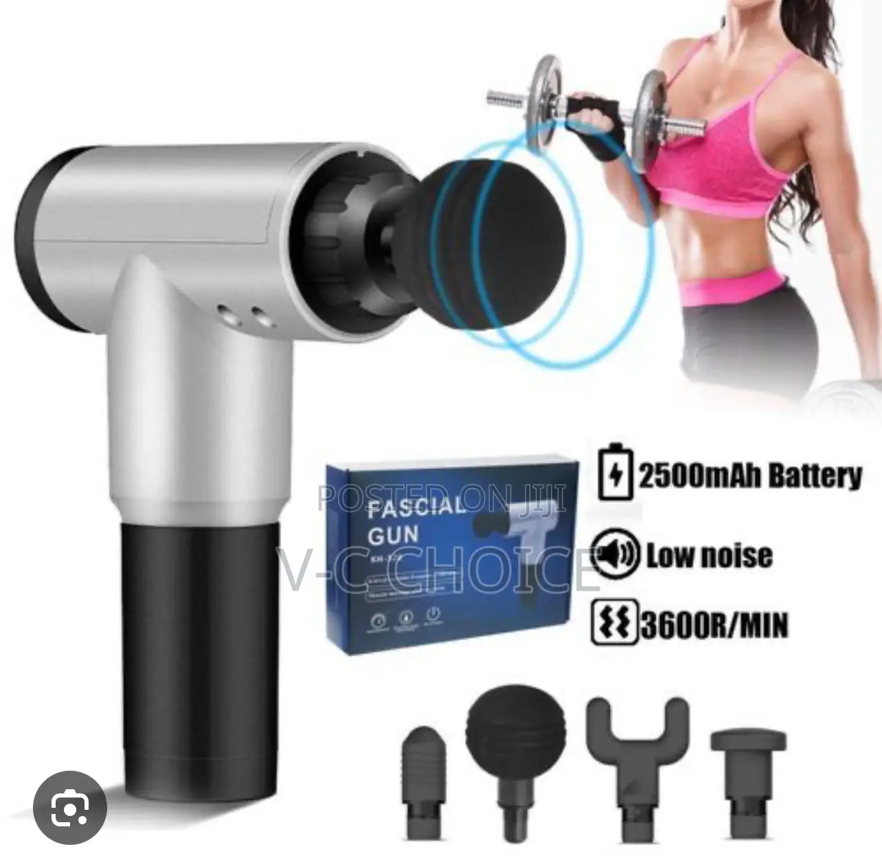 Fascial Muscle Massage Gun With 4 Massage Heads