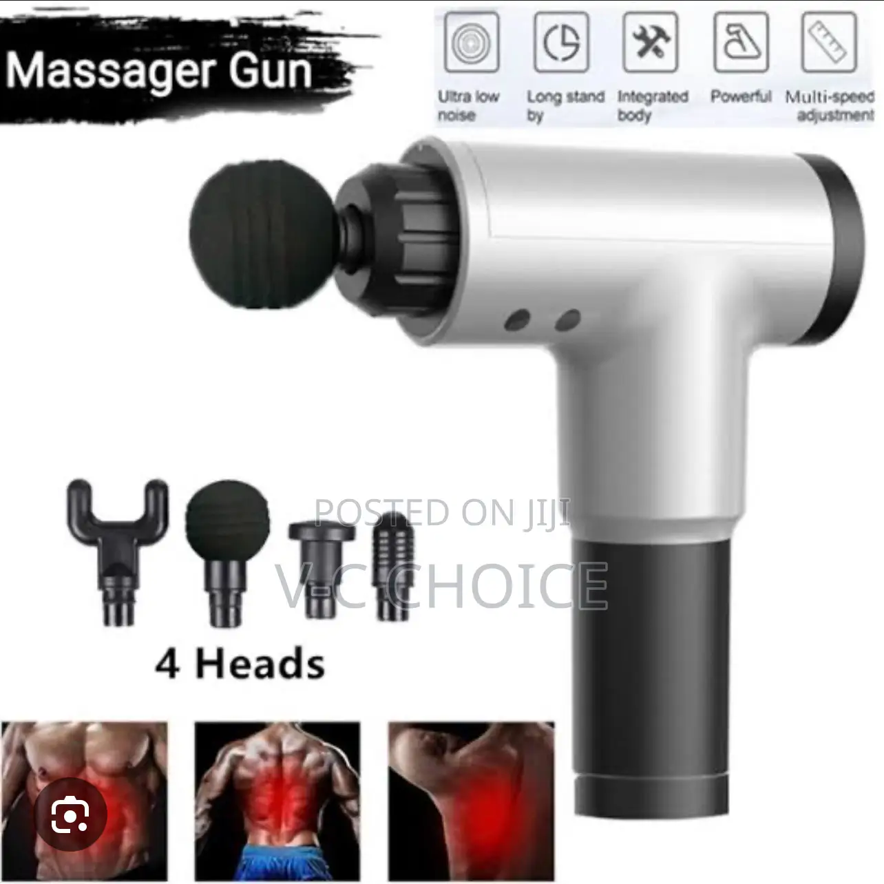 Fascial Muscle Massage Gun With 4 Massage Heads