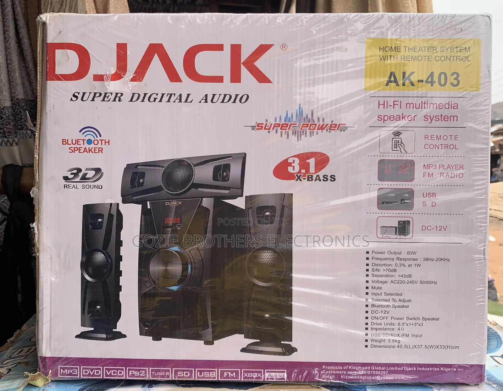 Djack 3.1 Home Theater System With Bluetooth