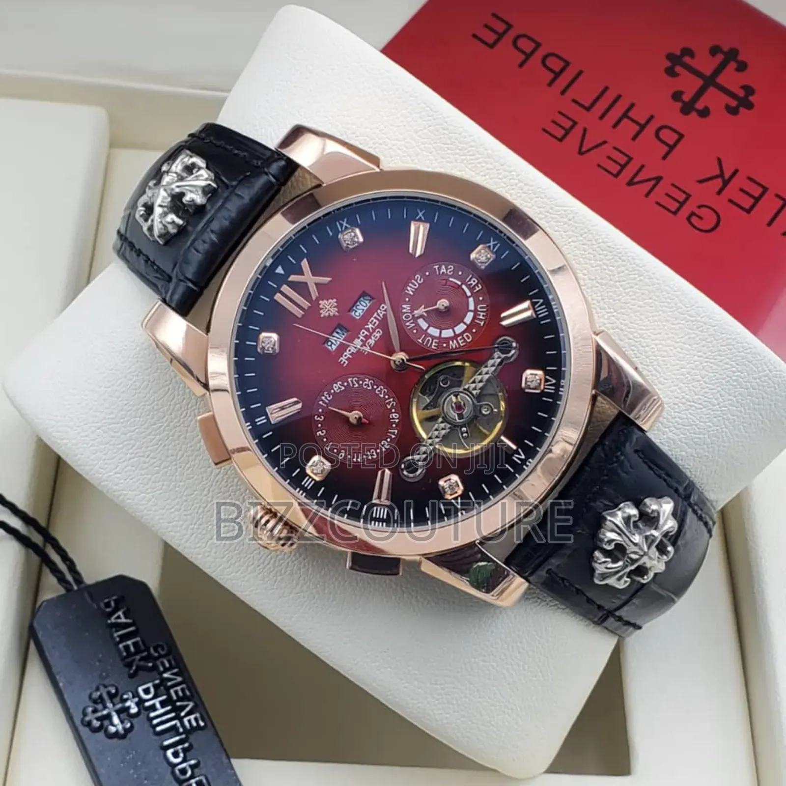 Original Patek Philippe Black Genuine Leather Strap Watch