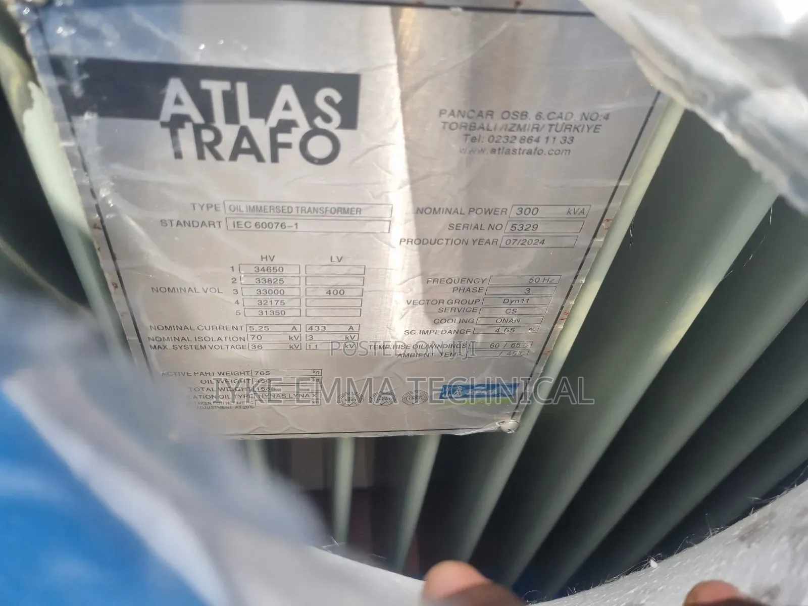 300kva 11kv Atlas Trafo Transformer
