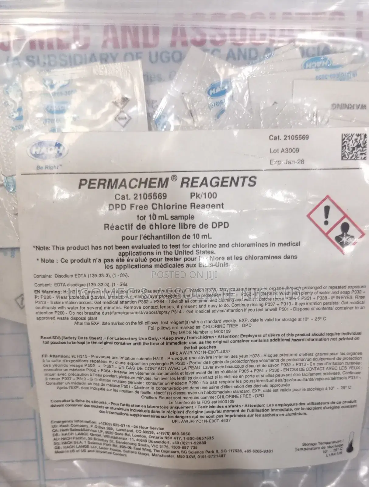 Hach Dpd Free Chlorine Reagent. 10ml (100pcs)
