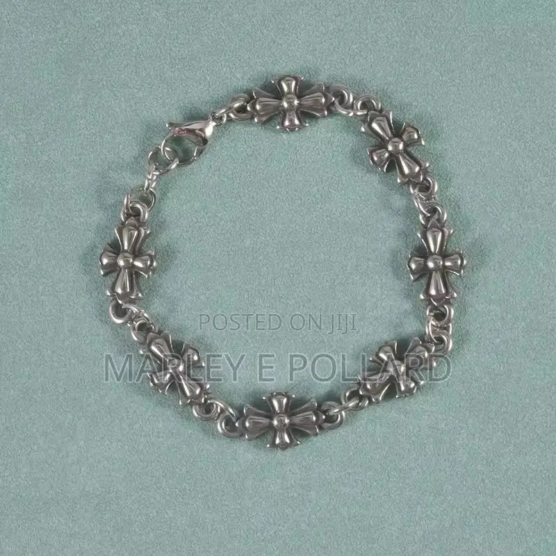 Chrome Hearts Punk Y2k Silver Steel Bracelet