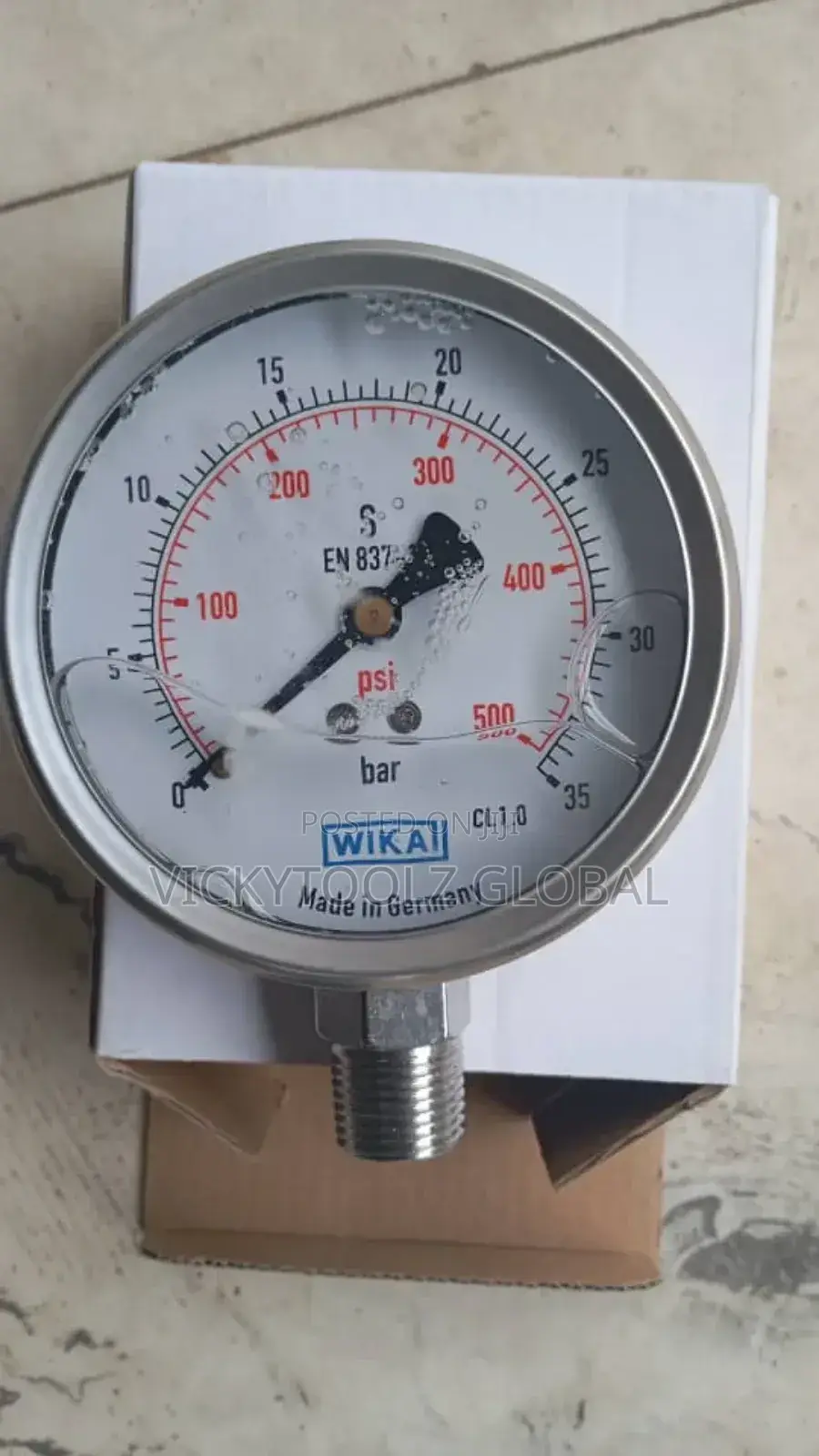 Pressure Gauge 0 to 500psi (4" Face)