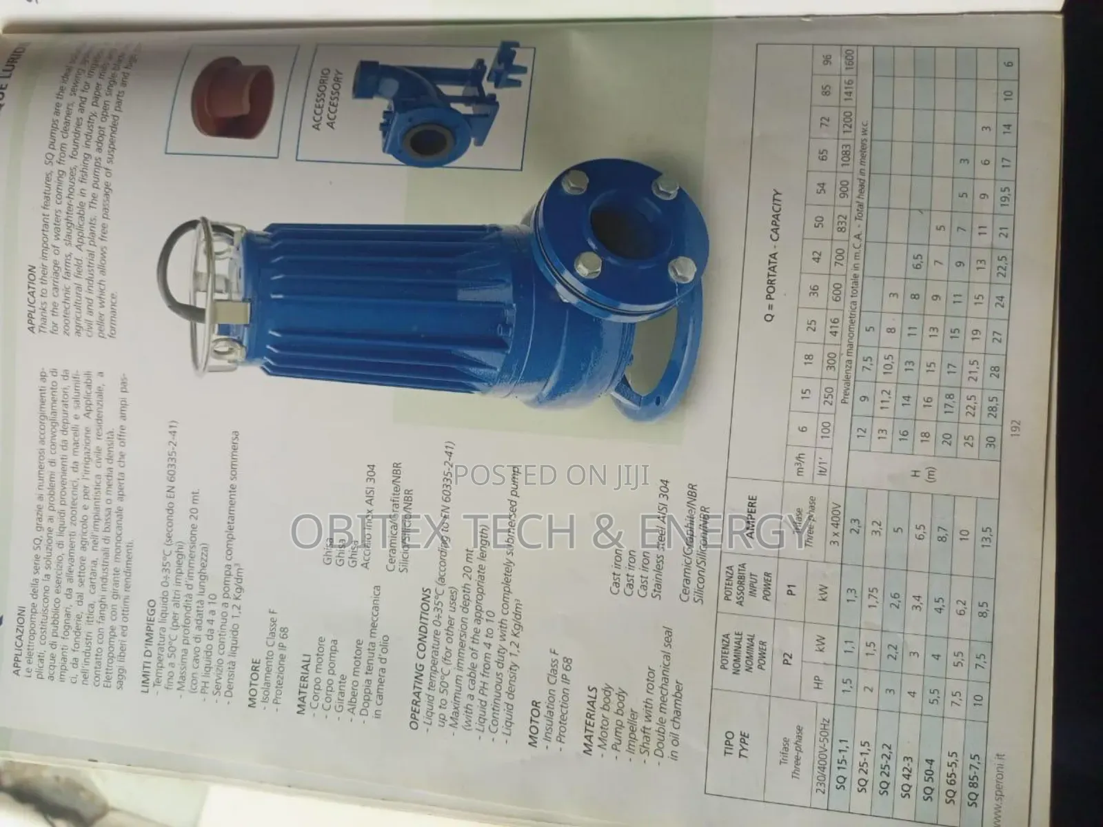 Speroni 7.5hp 4" Submersible Sewage Pump | 3 Phase Pump