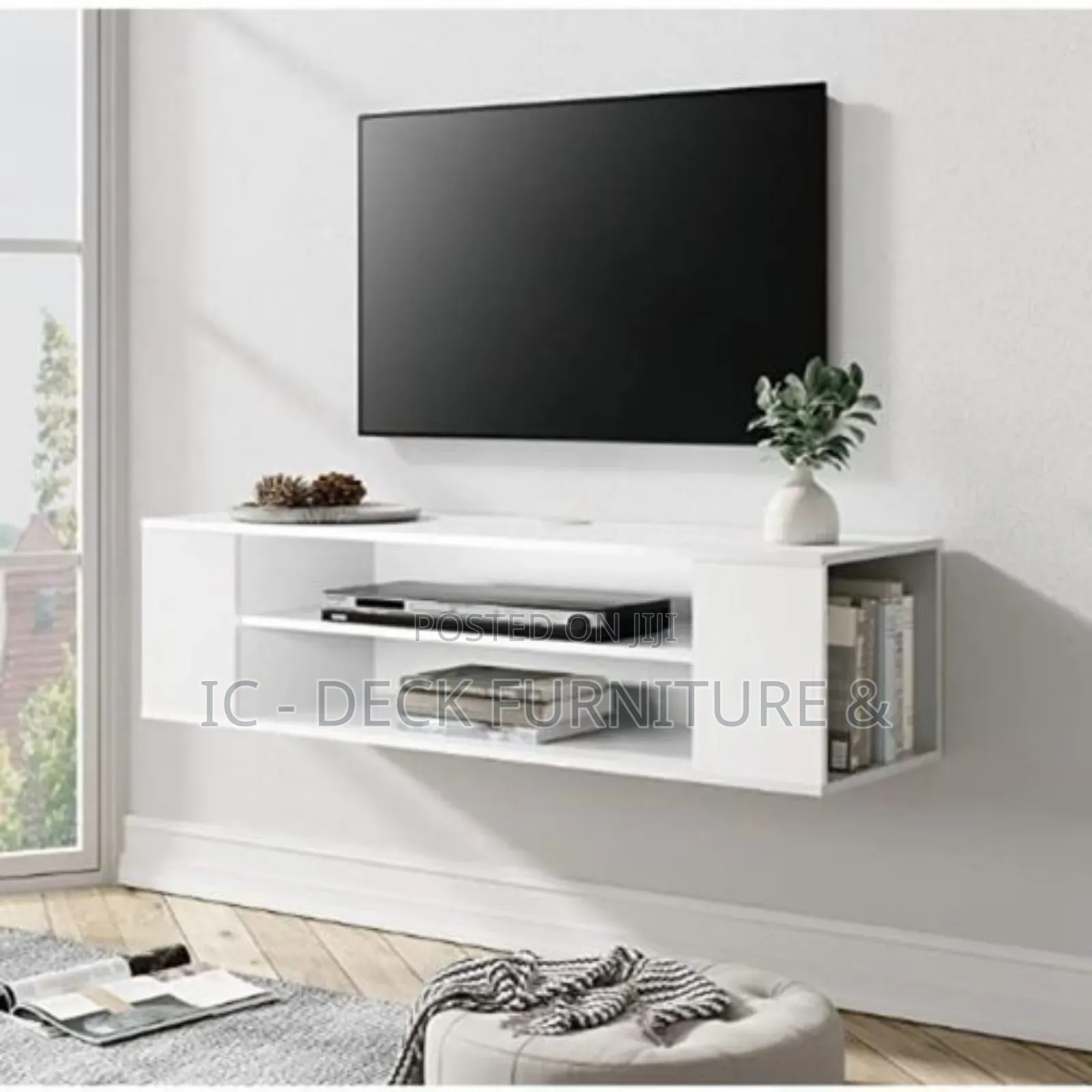 Tvs8 Wall Mount 4ft Wall Shelf / Tv Stand, 50" Tv Max