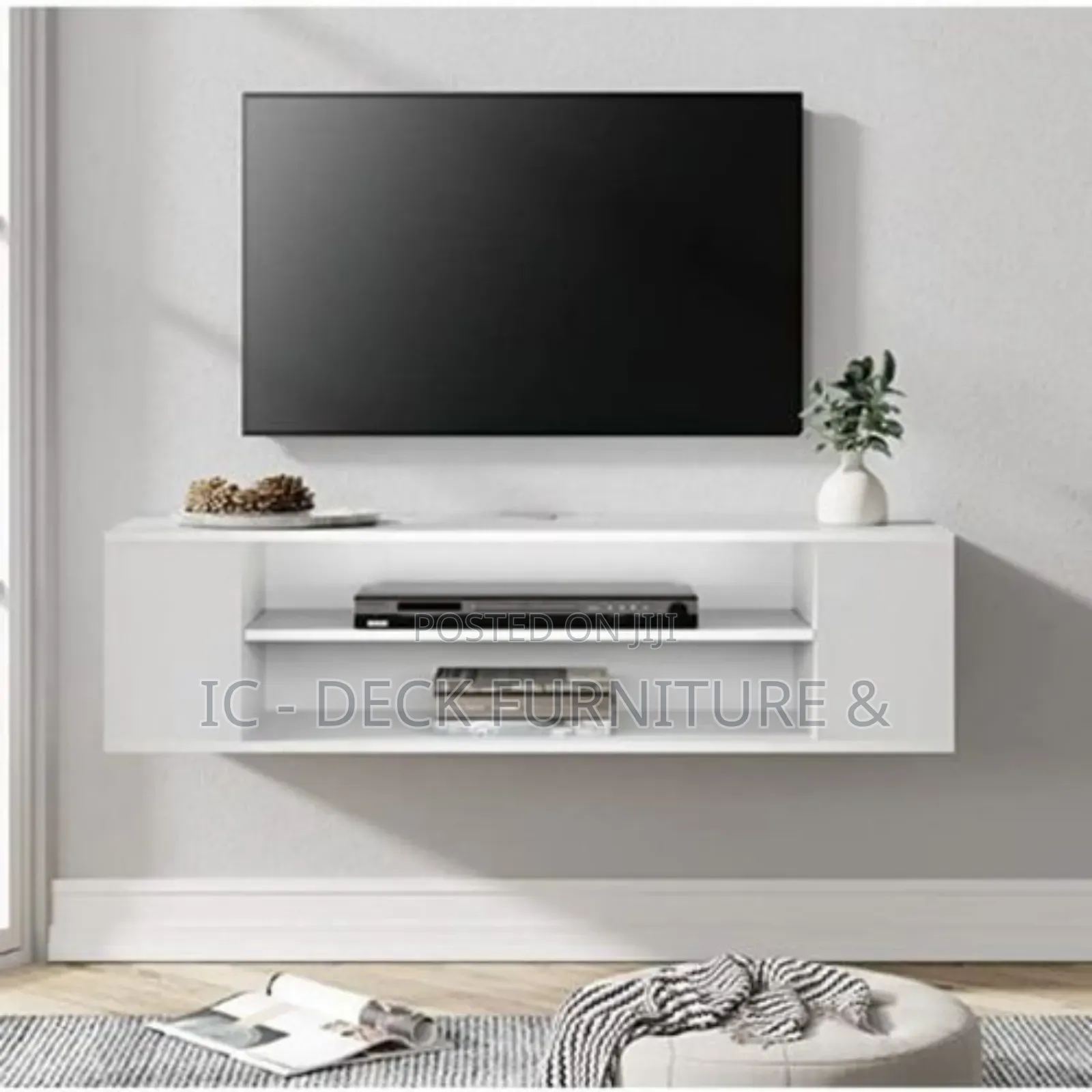 Tvs8 Wall Mount 4ft Wall Shelf / Tv Stand, 50" Tv Max