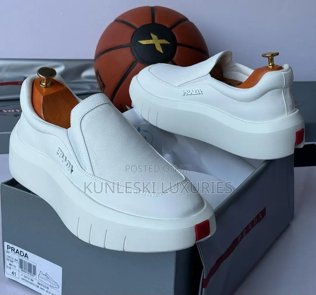 Original New Prada Milano Leather Sneakers in Two Colors