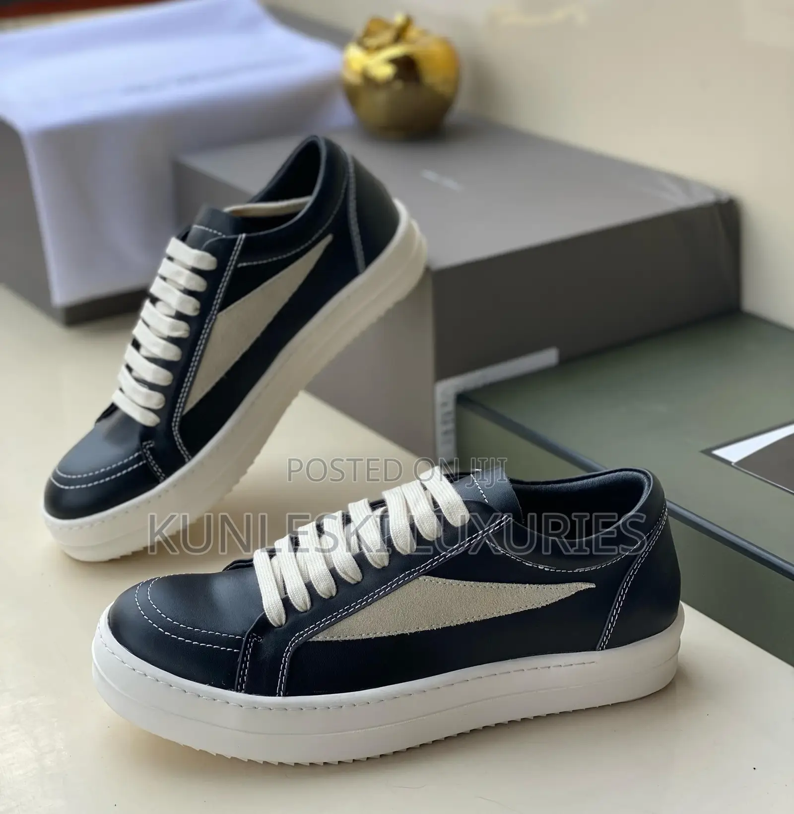 Original Rick Owen Cut Leather Sneakers in 2 Colorways