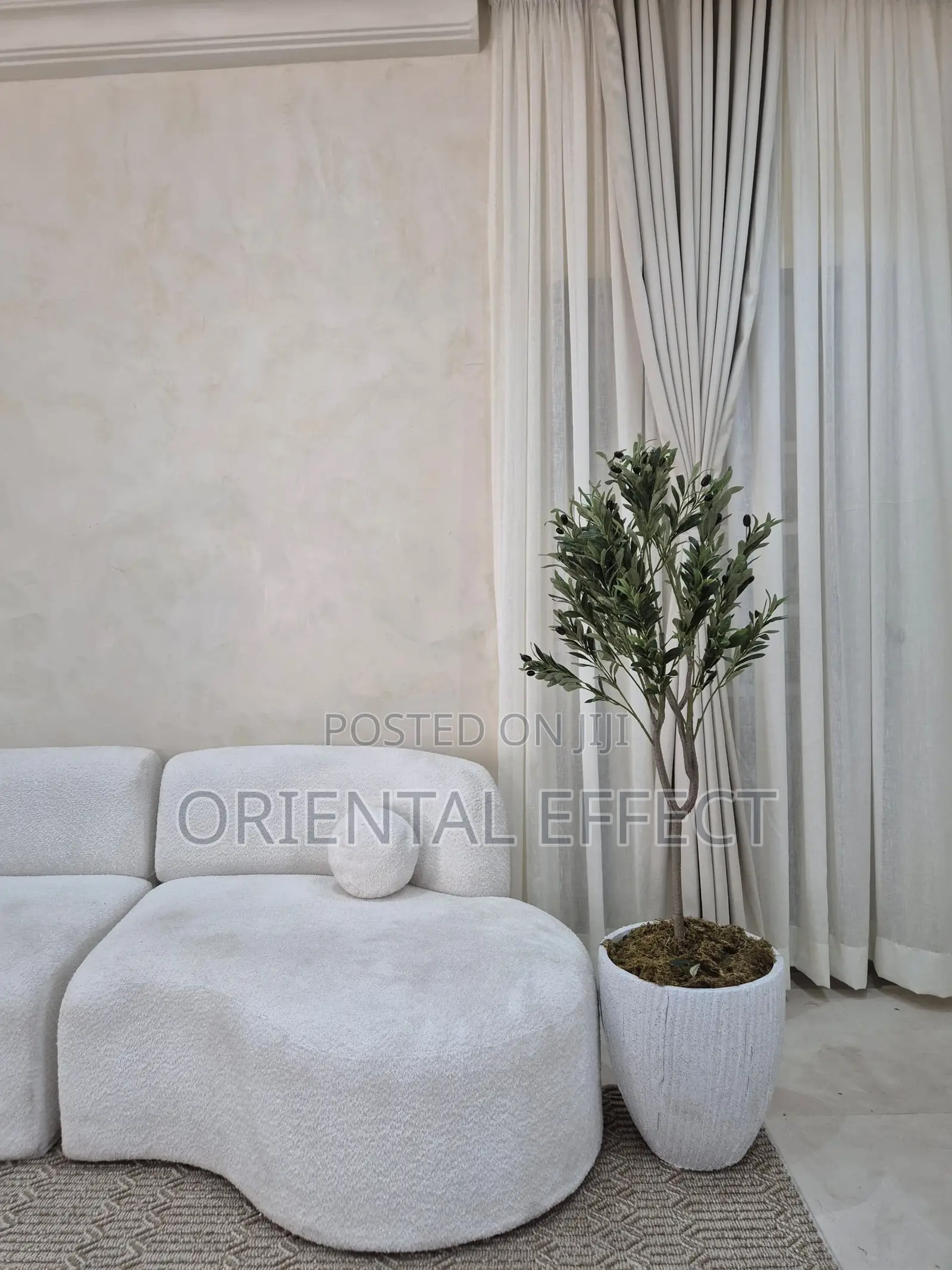 Olive Tree 142cm With Granite Stripe Bowl ( Grey)