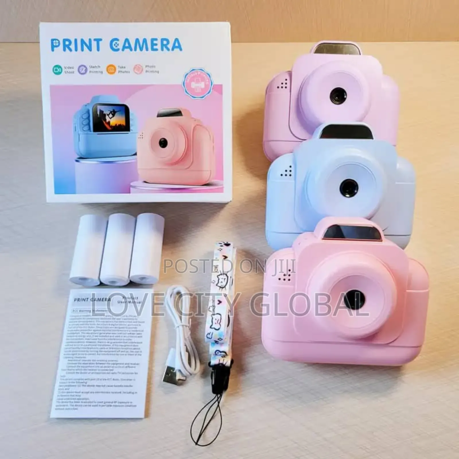Kids Instant Camera Video Photo Printer Camera 3 Photo-paper