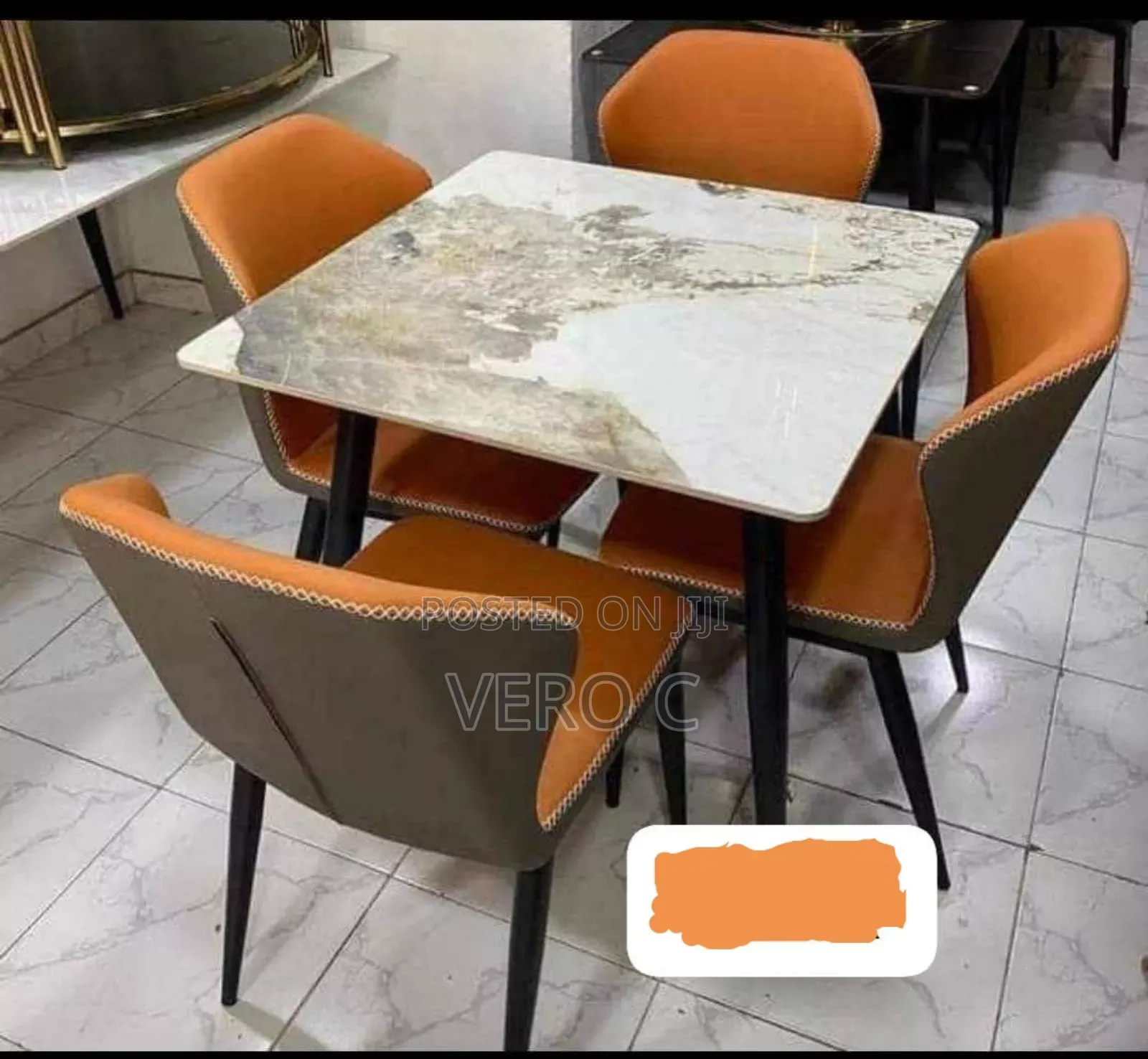 Marble Top Dining Table and 4 Chairs.