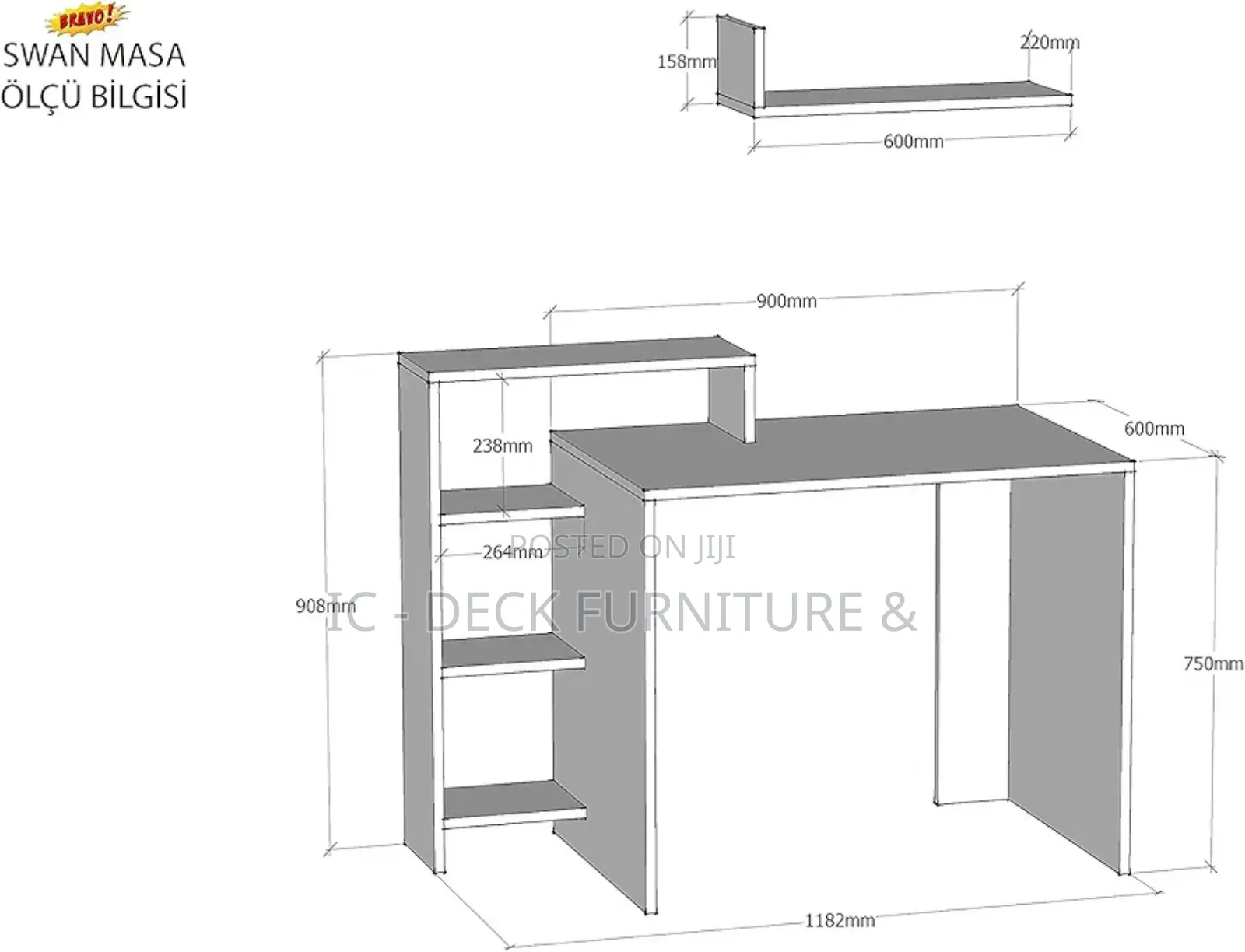 DSK12 Bravo Design Wooden Desk With Racks