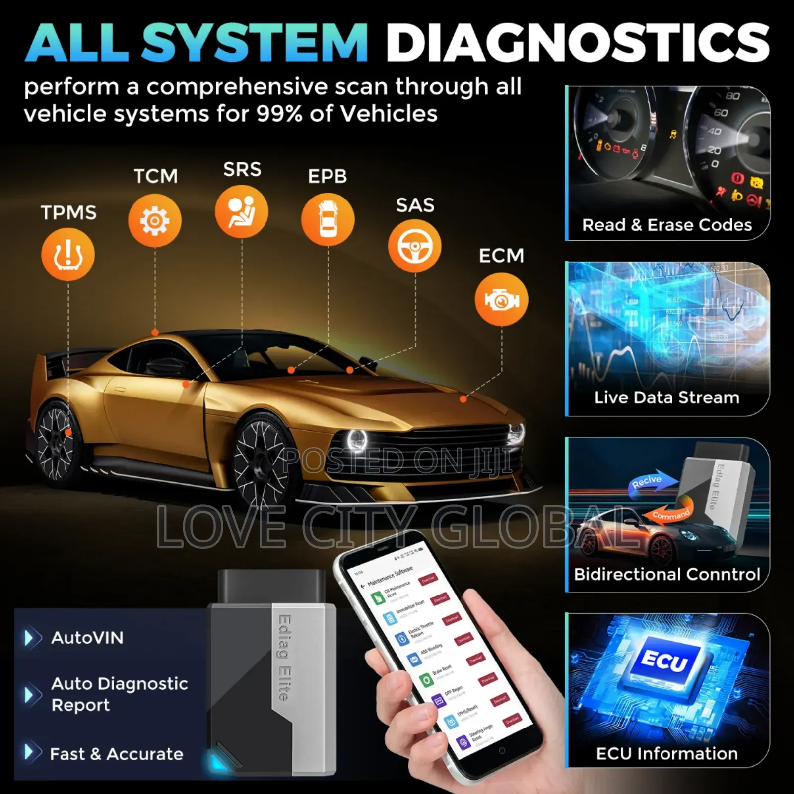 Kingbolen Ediag Elite Bluetooth Scanner Freelife-Time Update