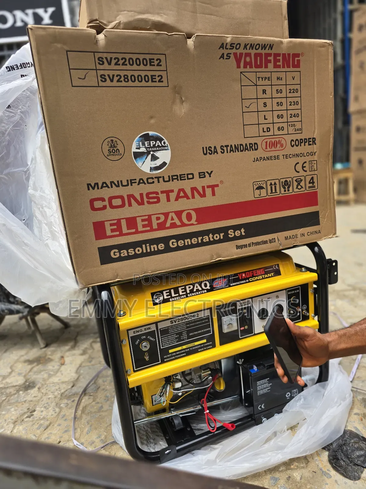 Elepaq Constant Petrol Generator(12.5kva)100%Copper Coil