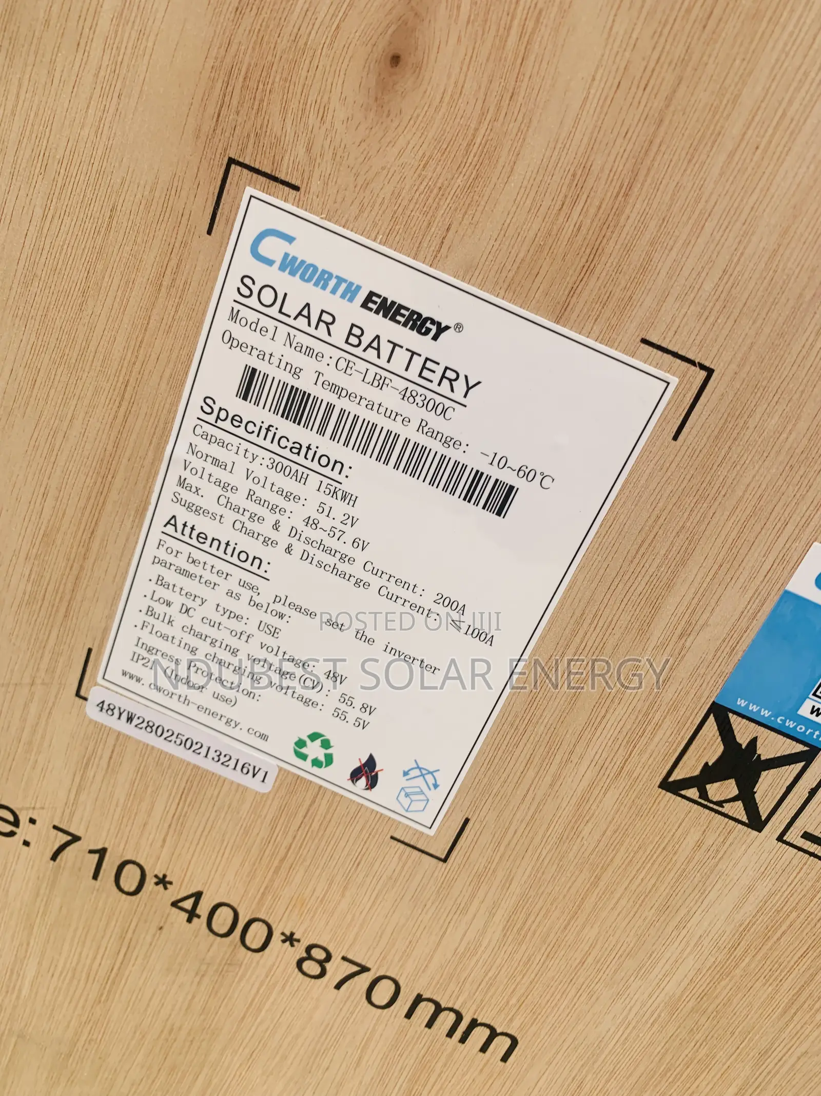 15kwh 51.2v Cworth Lithium Ion Batteries
