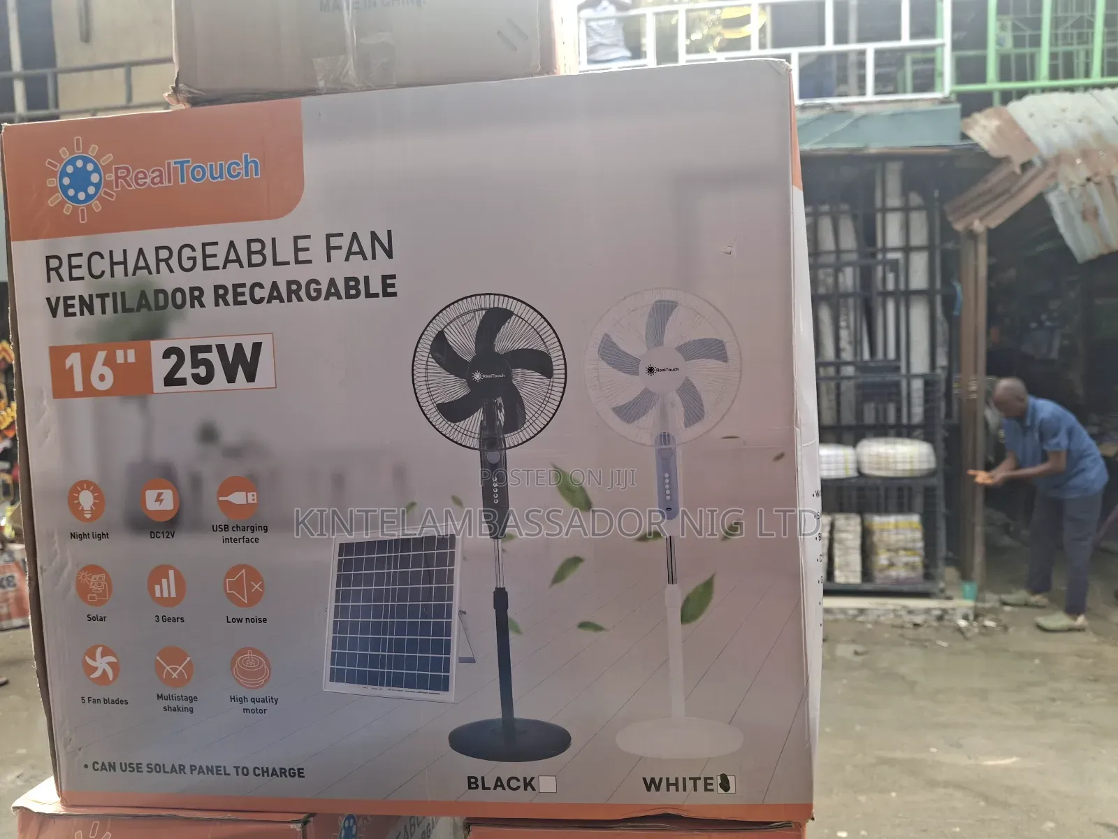 16" Rechargeable Fan With Panel