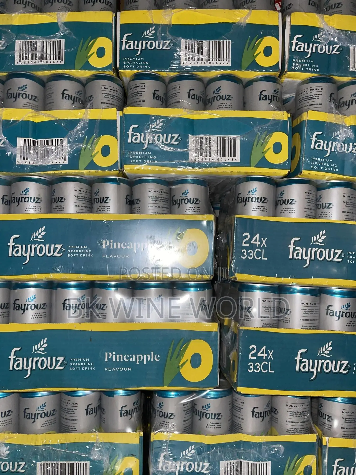 Fayrouz Pineapple Premium Sparkling Soft Drink - 33cl X 24