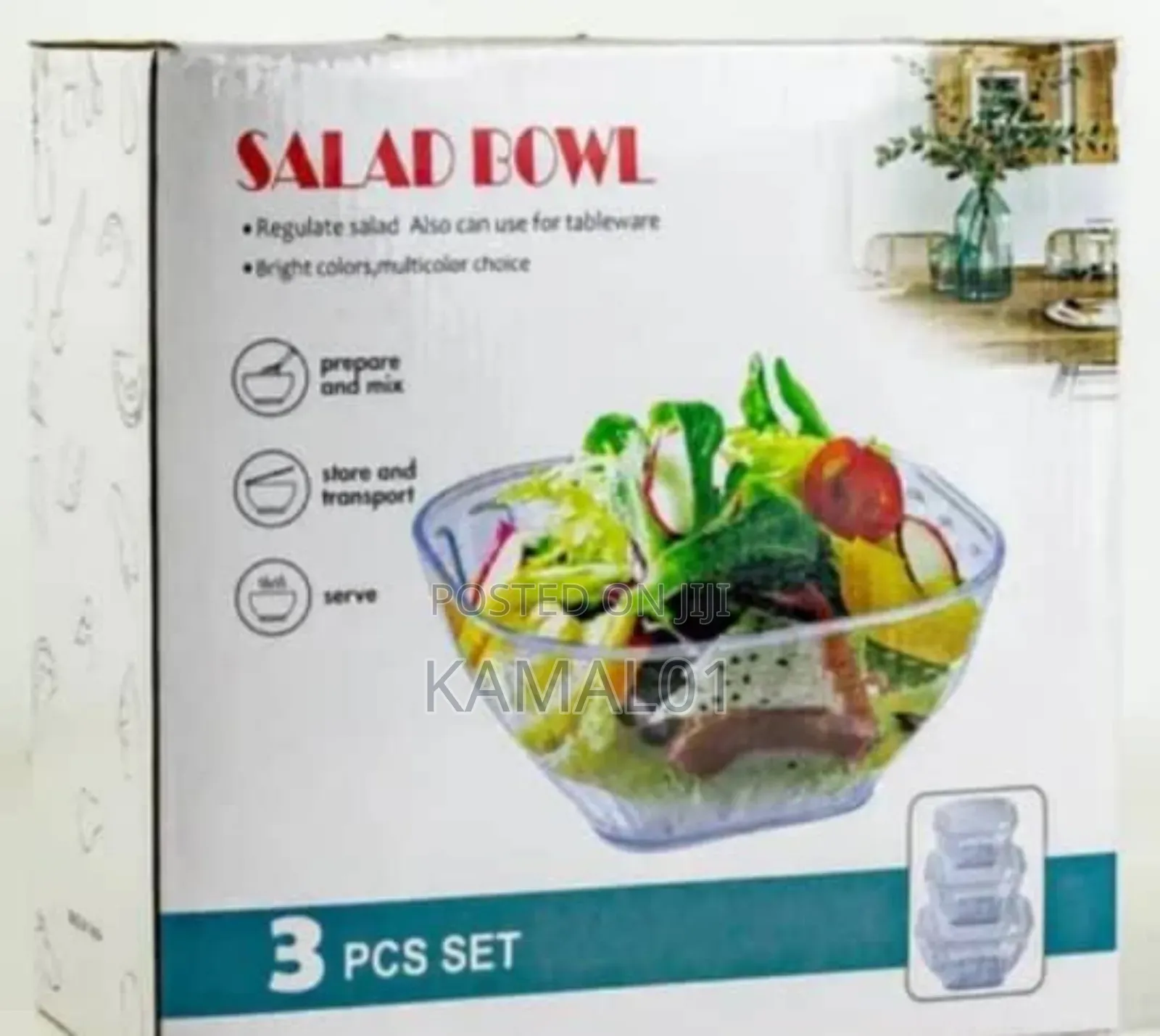 3 PCS Acrylic Storage Bowls With Lids