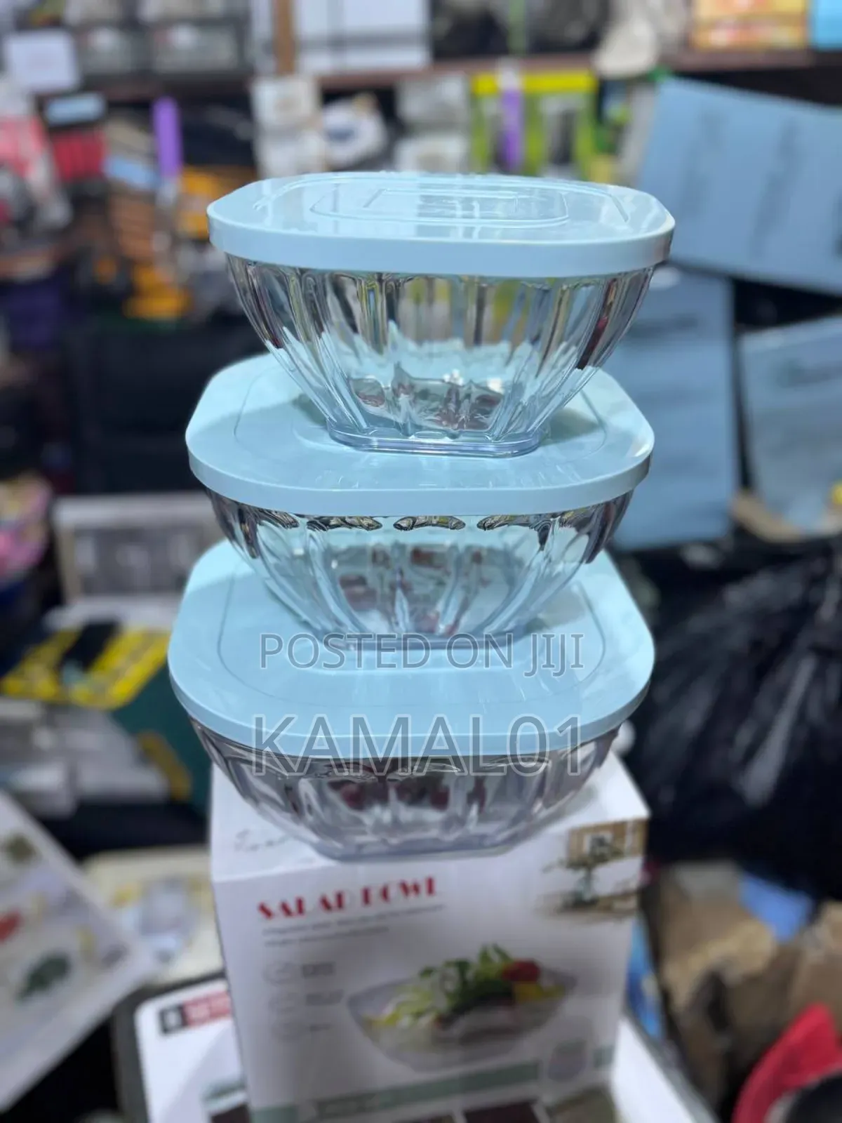 3 PCS Acrylic Storage Bowls With Lids