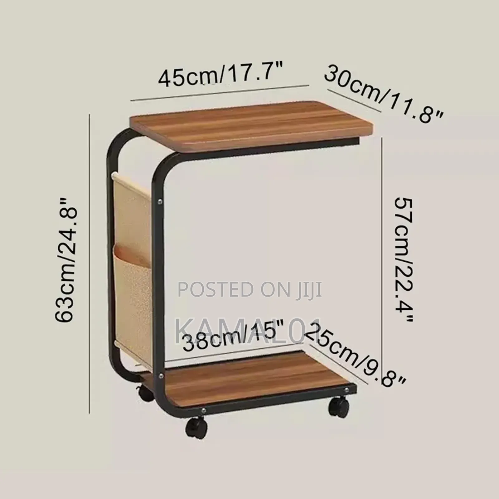 C-Shaped Side Table, Bedside Table