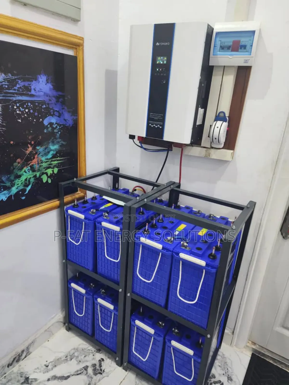 Strong 10kva Hybrid Inverter, 8 Batteries For Office Use