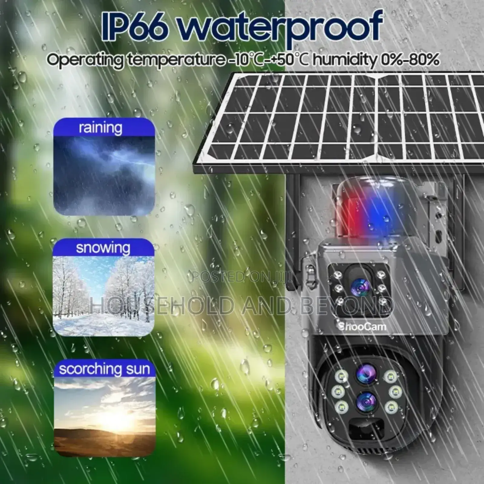 Solar PTZ Security Cameras, 2 Sreens With 2 Way Audio