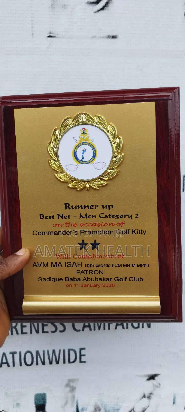 Golf Kitty Runer Up Award Winners at Amatek