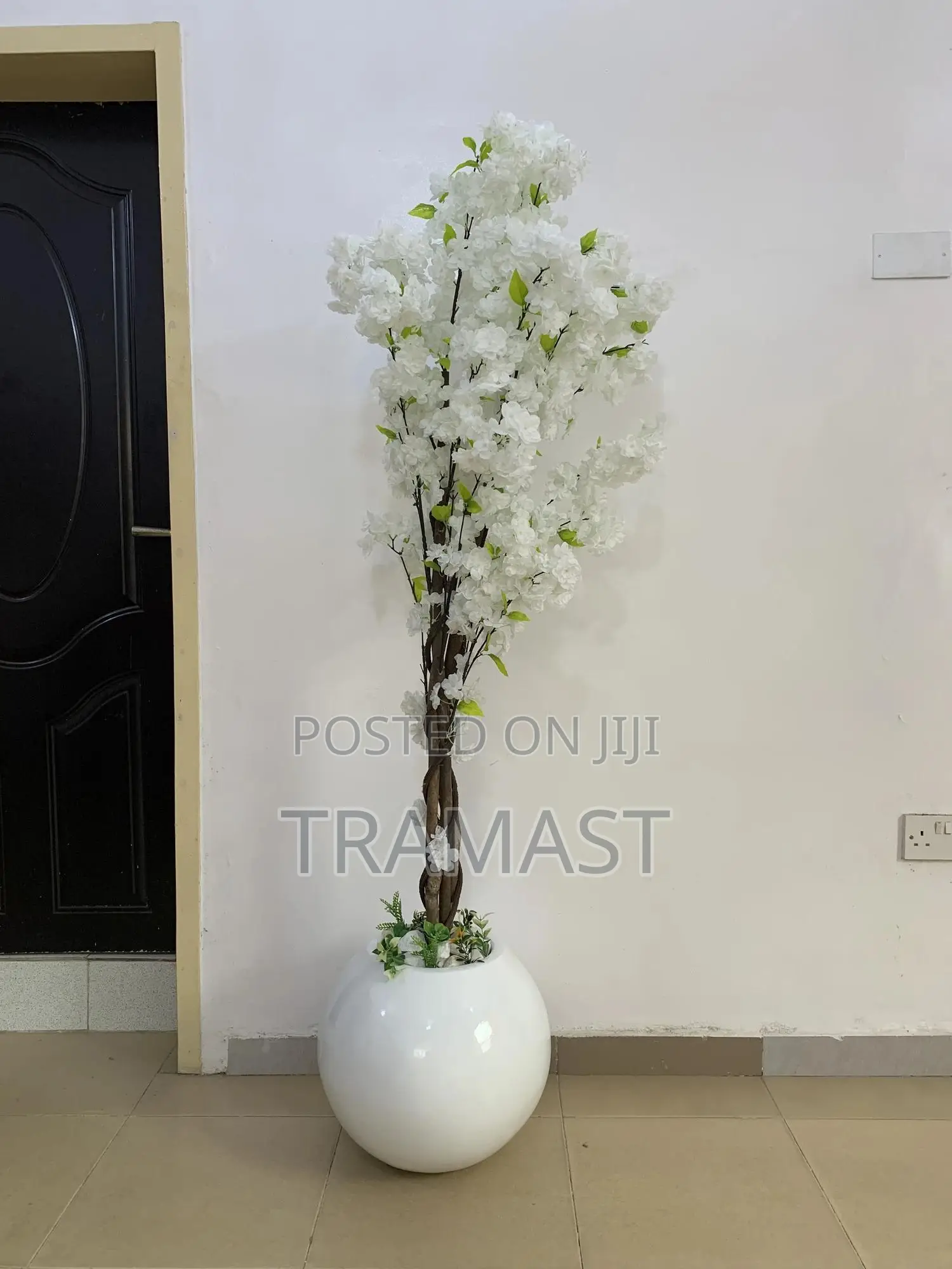 Cherry Blossom Tree And Round Ball Vase And Combo